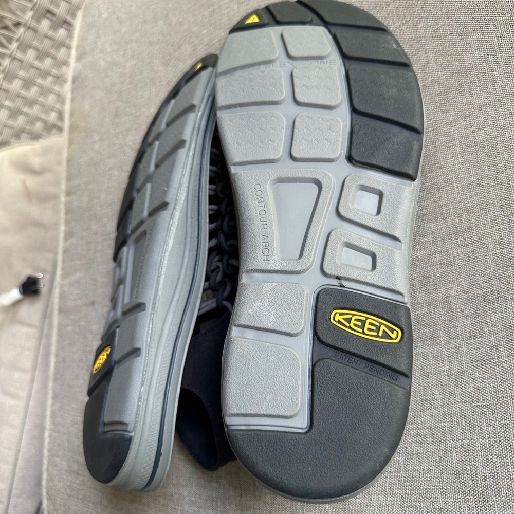 Keen Uneek Sandals Mens 12 Black Grey Cord Outdoor Water Shoes 1013086 - Picture 8 of 16
